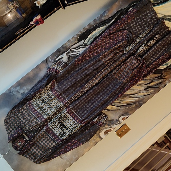 Gorgeous all over print button front dress